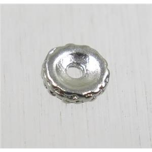 tibetan silver zinc beadcap, non-nickel, approx 6mm dia