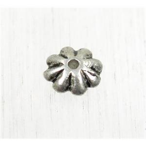 tibetan silver zinc rondelle beads, non-nickel, approx 6.5mm dia