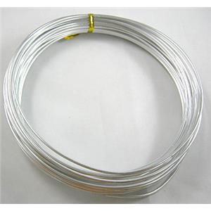 Aluminium flexible craft wire for necklace bacelet, silver color, wire:2mm dia, 6m/roll