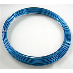 Blue Aluminium flexible craft cord for necklace bacelet, wire:2mm dia, 12m/roll