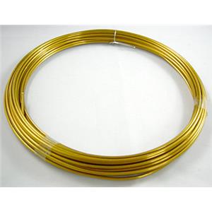 Golden Aluminium flexible craft wire for necklace bacelet, wire:2mm dia, 6m/roll