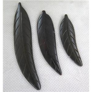 black cattle bone leaf pendant without hole, approx 20-110mm