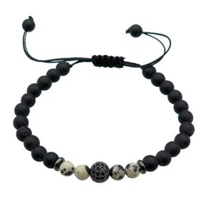 black Onyx Agate Bracelets, adjustable, approx 6mm dia