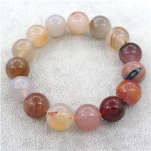natural agate bracelet, stretchy, approx 14mm