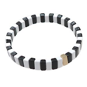 alloy Bracelets, enameled, stretchy, approx 8mm, 50mm dia