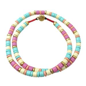 alloy Bracelets, enameled, multicolor, approx 5mm, 38cm length