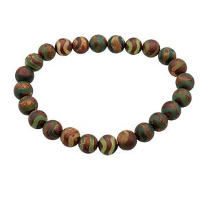 stretchy Tibetan Agate bracelets wave round, approx 8mm dia