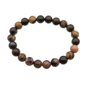 African Picture Jasper Bracelet Stretchy Round, approx 8mm dia