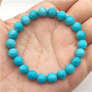 Russian Amazonite Bracelet Stretchy Round, approx 8mm dia