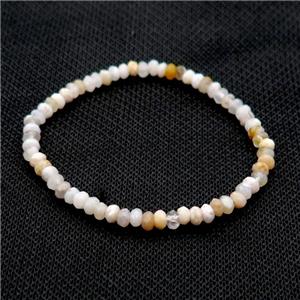 Zhuye Bamboo Agate Bracelet Stretchy Faceted Rondelle, approx 4mm