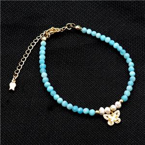 Green Amazonite Bracelet With Pearl, approx 7-9mm, 3.5-4mm, 17-22cm length