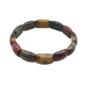 Multicolor Tiger Eye Stone Bracelet Stretchy, approx 10-17.5mm