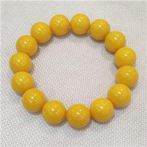 Yellow Resin Bracelet Stretchy, approx 14mm dia