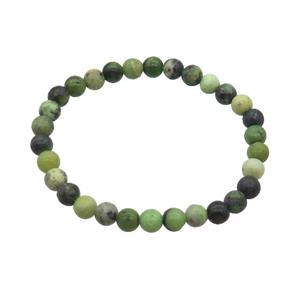 Natural Chinese Chrysoprase Bracelet Stretchy Green, approx 6mm dia
