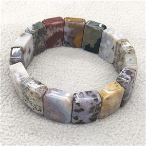 Natural Ocean Agate Bracelet Stretchy, approx 15-20mm, 58mm dia