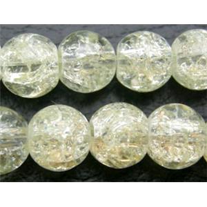 Clear Crackle Glass Beads, Round, 10mm dia, 90pcs per st