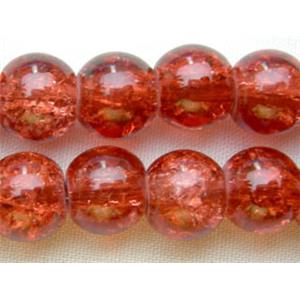 Crackle Glass Round Beads, 10mm dia, 90pcs per st