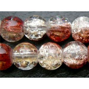 Crackle Glass Round Beads, 8mm dia, 115pcs per st