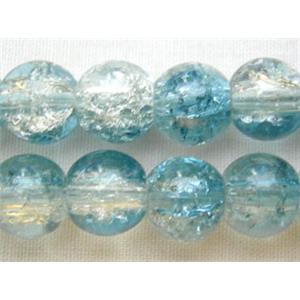 Crackle Glass Round Beads, 10mm dia, 90pcs per st