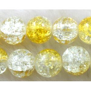 Round Crackle Glass Beads, 8mm dia, approx 115pcs per st