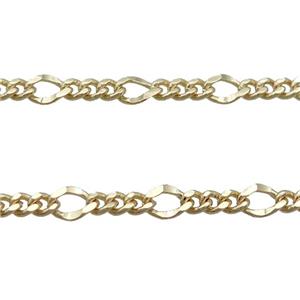 Copper Curb Chain Gold Plated, approx 4.5mm, 3mm