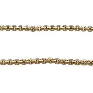 Copper Box Chain Gold Plated, approx 2mm