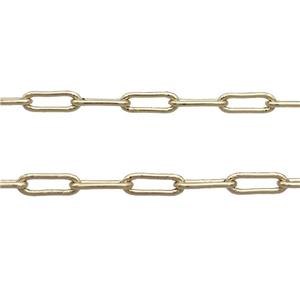 Copper Paperclip Chain Gold Plated, approx 3.5-9.8mm