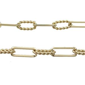 Copper Chain Gold Plated, approx 8-17mm, 7-19mm