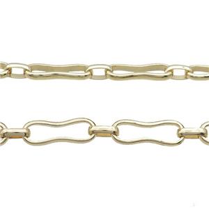 Copper Chain Gold Plated, approx 6-11mm, 9-25mm