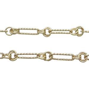Copper Chain Gold Plated, approx 8mm, 6-22mm