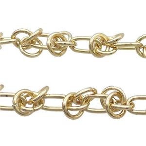 Copper Chain Gold Plated, approx 9mm, 7-12mm