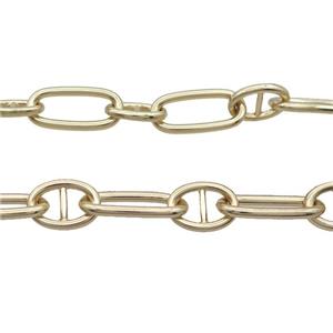 Copper Chain Gold Plated, approx 13.5-19mm, 13.5-28mm