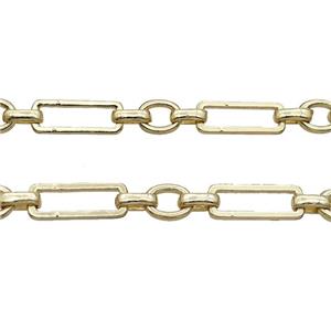 Copper Chain Gold Plated, approx 10-12mm, 10-25mm