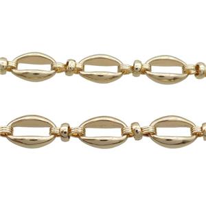 Copper Chain Gold Plated, approx 11-16mm, 6mm