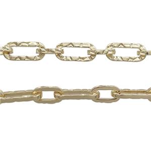 Copper Chain Gold Plated, approx 9-20mm, 8-14mm