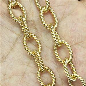 Copper Chain Gold Plated, approx 12-16mm, 2.5mm