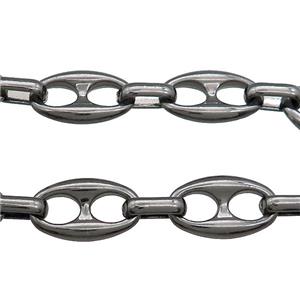 Alloy Chain Black Plated, approx 12-22mm