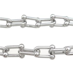Alloy Chain Platinum Plated, approx 10-14mm