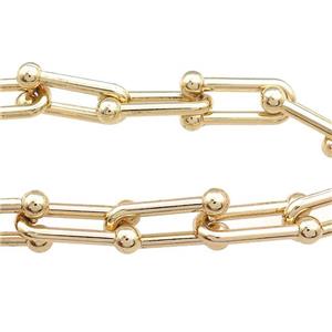 Alloy Chain U-Shape Gold Plated, approx 14-26mm