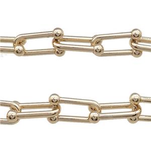 Alloy Chain U-Shape Gold Plated, approx 20-33mm
