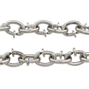 Alloy Chain Platinum Plated, approx 11.5-15mm
