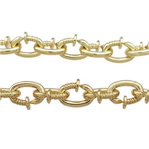 Alloy Chain Gold Plated, approx 11.5-15mm