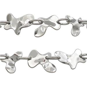 Alloy Chain Butterfly Platinum Plated, approx 30-45mm
