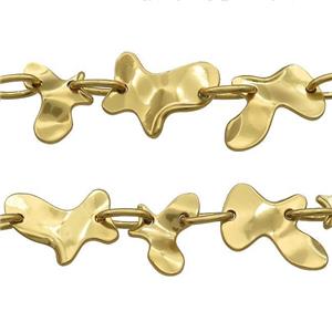 Alloy Chain Butterfly Gold Plated, approx 30-45mm