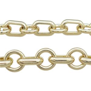 Alloy Chain Gold Plated, approx 13mm, 10-15mm