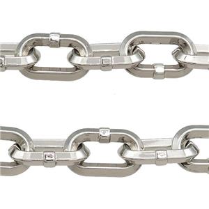 Alloy Chain Platinum Plated, approx 15-25mm