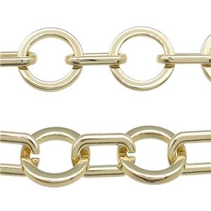 Alloy Chain Gold Plated, approx 10-20mm, 21mm