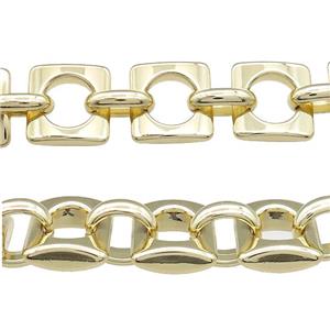 Alloy Chain Gold Plated, approx 18mm, 10-15mm