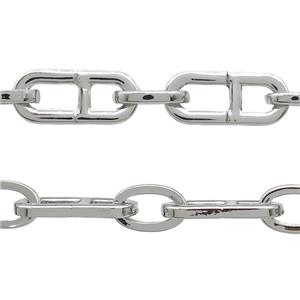 Alloy Chain Platinum Plated, approx 8-13mm, 9-22mm