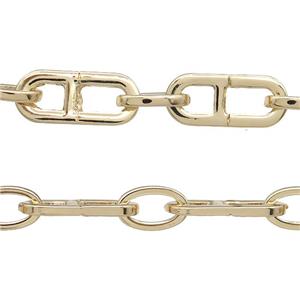 Alloy Chain Gold Plated, approx 8-13mm, 9-22mm